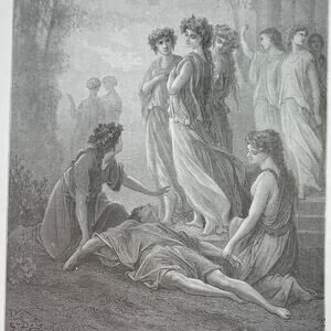 Dore, Fables, Daphnis and Alcimadura, Rats League, Bookplate, Art~ 240706-WH 290